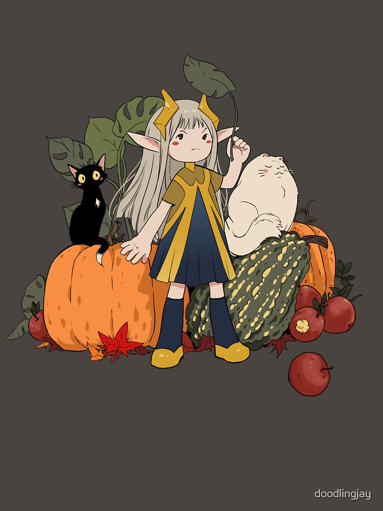 Autumn Elf With Her Glorious Cats by doodlingjay