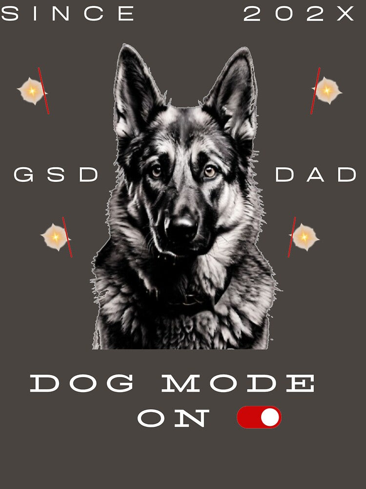 German Shepherd Dad Since 202X – GSD Dad Dog Mode On –  Dog Lover Design by InkWaveX