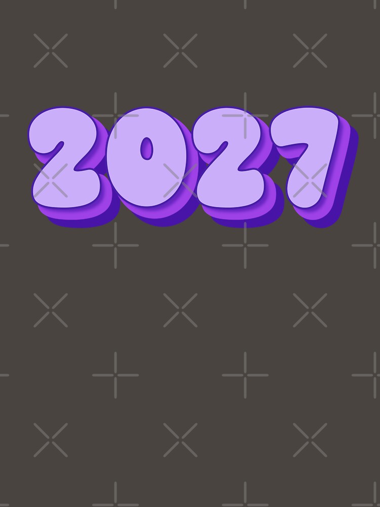 2027 Year - Twenty Twenty Seven - Pale Purple - Lavender - Lilac - Royal Purple - Typography - New Year 2027 by TheIconShop