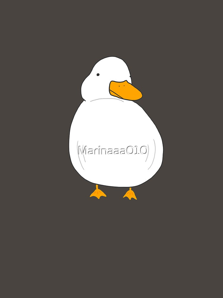Chubby Duck Cute Fluffy White Bird Simple Anime Cartoon Kawaii Animal by Marinaaa010