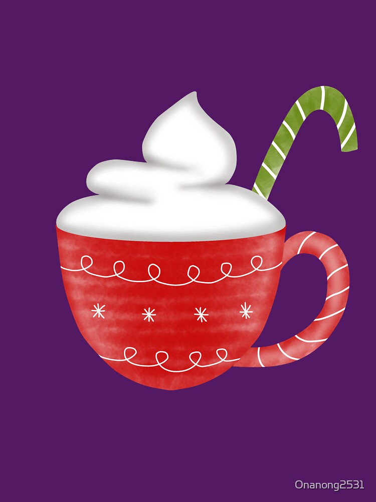 Cappuccino coffee in christmas cup by Onanong2531