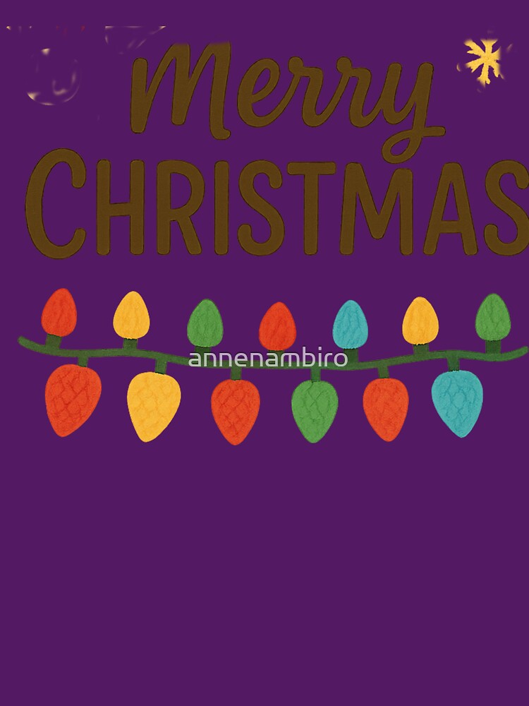 Merry Christmas Hand-Lettered Zigzag Lights Design by annenambiro