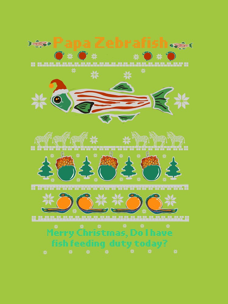 Papa Zebrafish ugly Christmas sweater by priyankaoberoi