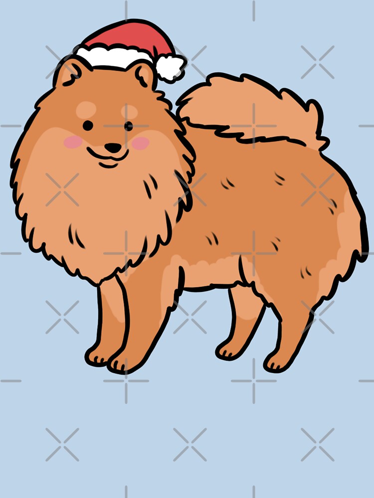 Cute christmas pomeranian dog illustration by Yarafantasyart