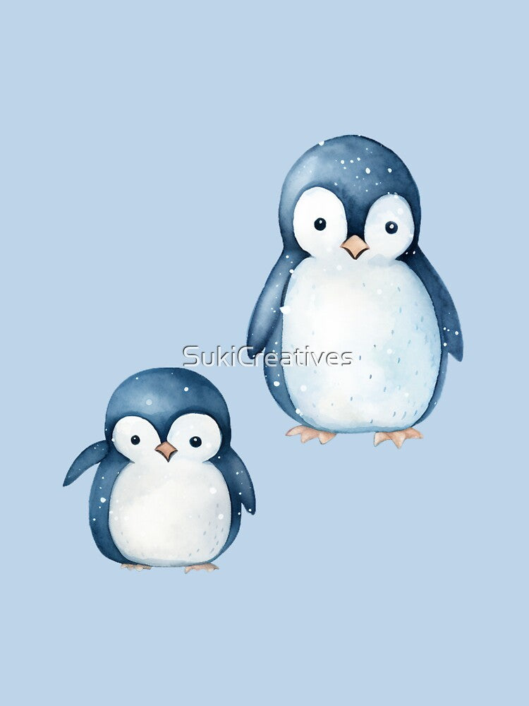 Penguins in Snow Scene by SukiCreatives