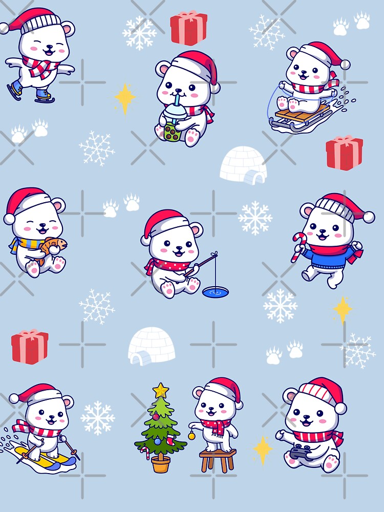 Polar bear christmas pattern 2024 by Lady-Frost