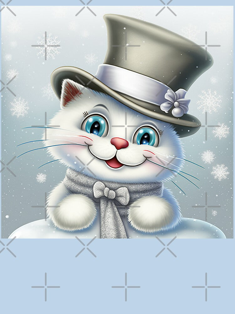 Cute Kitten dressed as Snowman by GummywormDesign