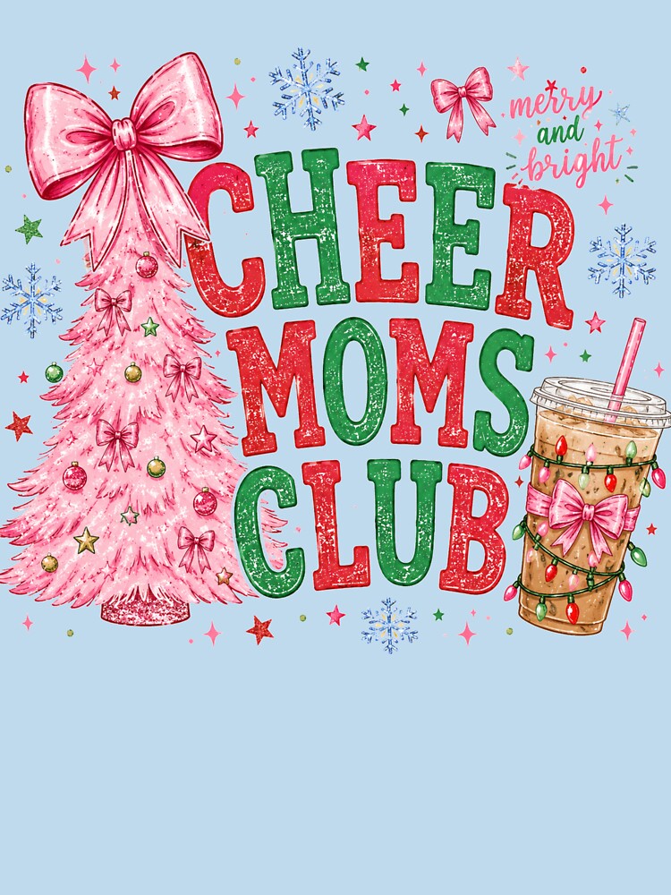 Christmas Tree Cheer Moms Club Pink Bow Merry and Bright by Yellowriversss