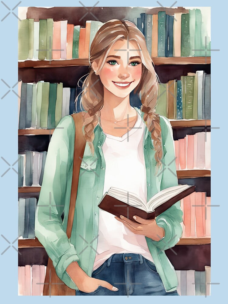 Charming University Student in The Library by Bilisik