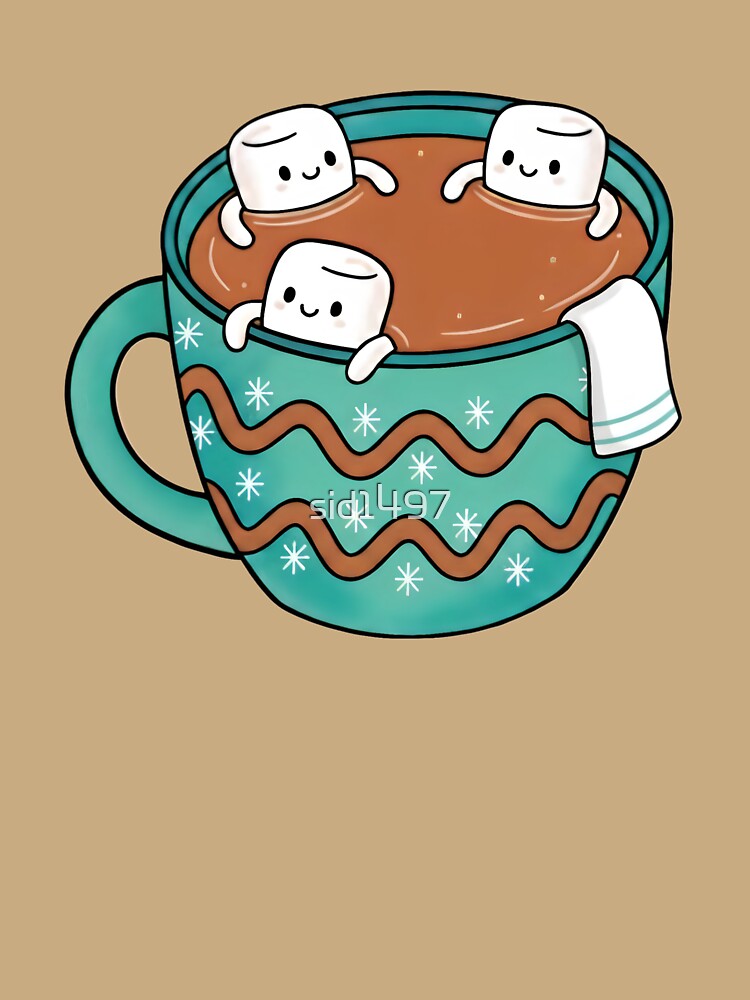 Hot Cocoa Spa – Cute Marshmallows Chilling in Chocolate by SidTastic