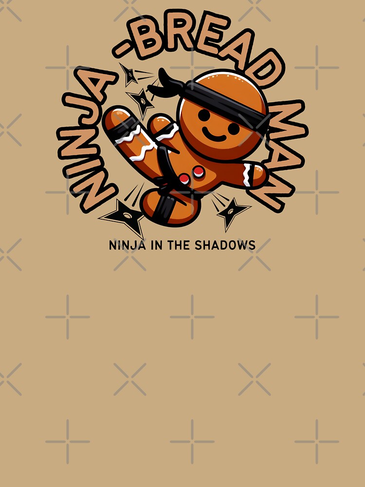 Ninja Bread Man performing aerial kick while dodging multiple shurikens for Christmas by The magic  Yellow bus