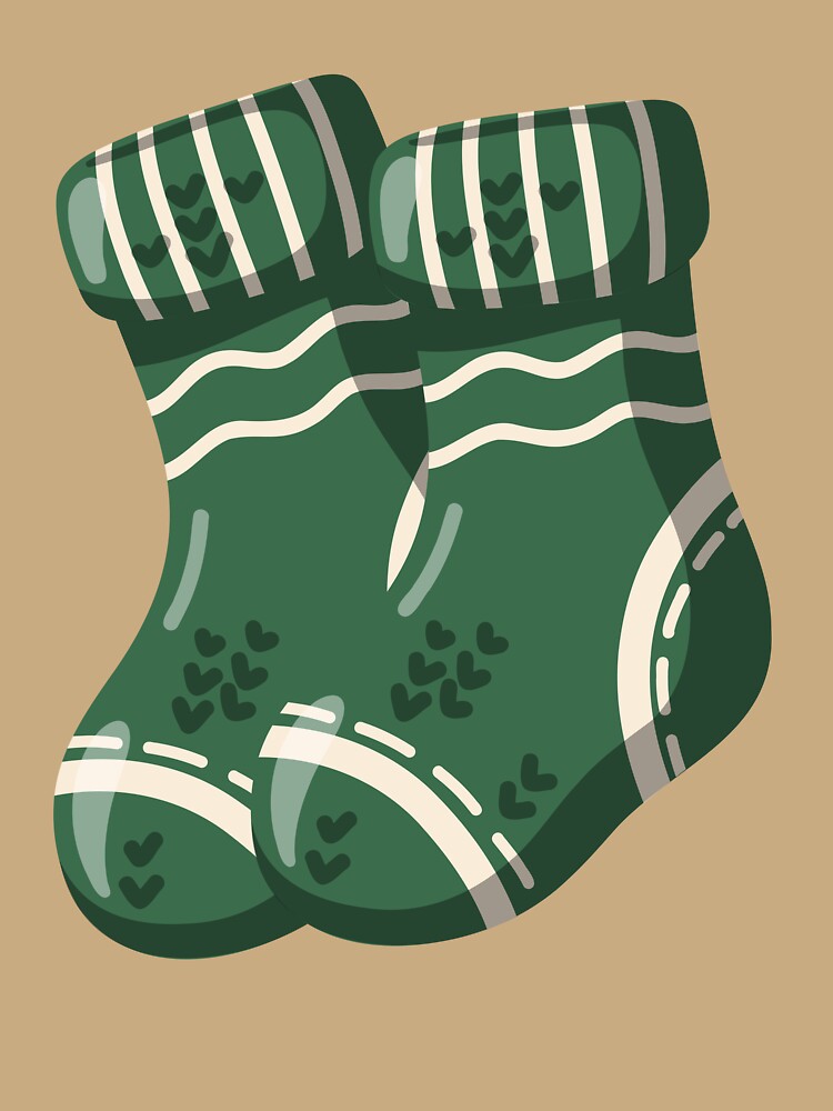 Cozy Green Winter Socks by EvLip-Artist