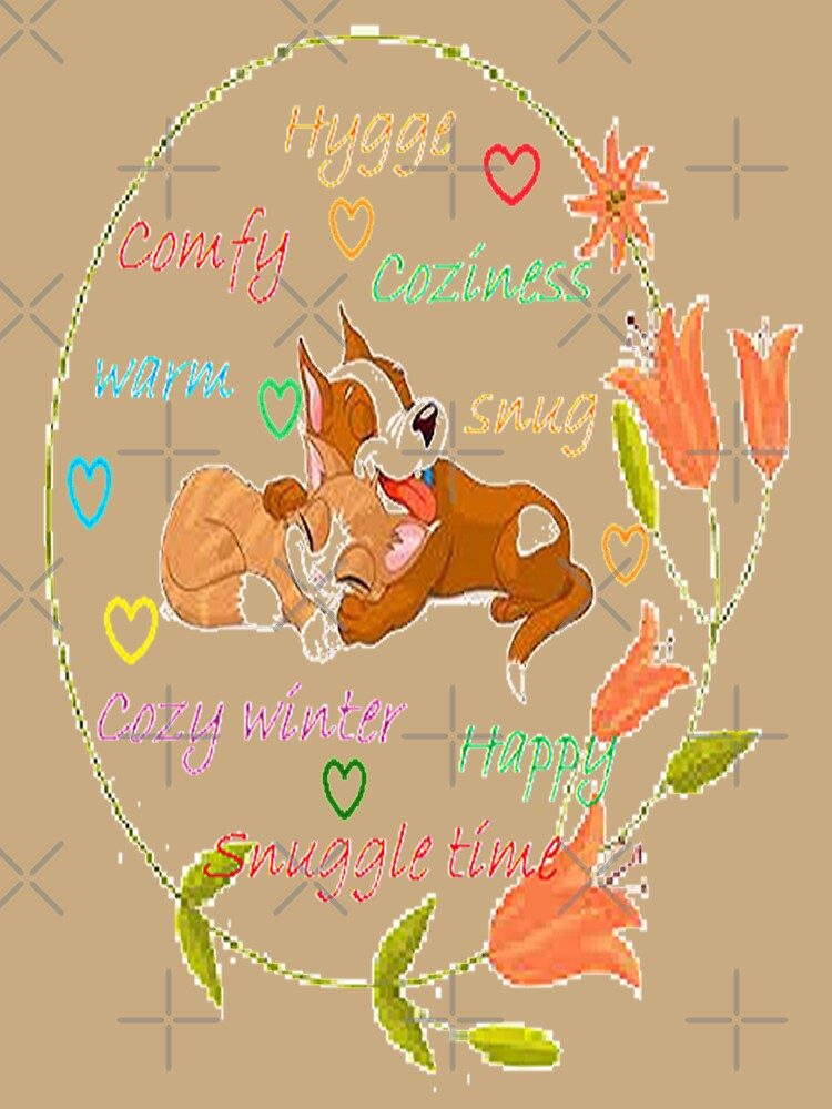 Hygge cat and dog,cute,fun, design, Family Christmas Making Memories by Adri Barnard