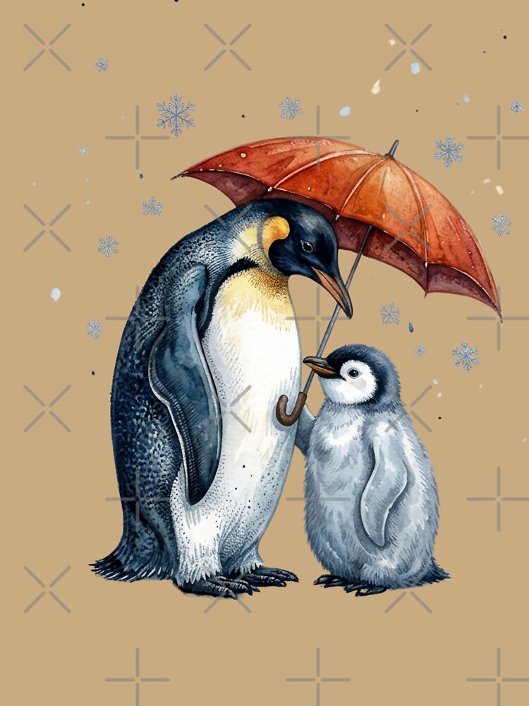 Penguin Umbrella Snow by Tiffany Roy