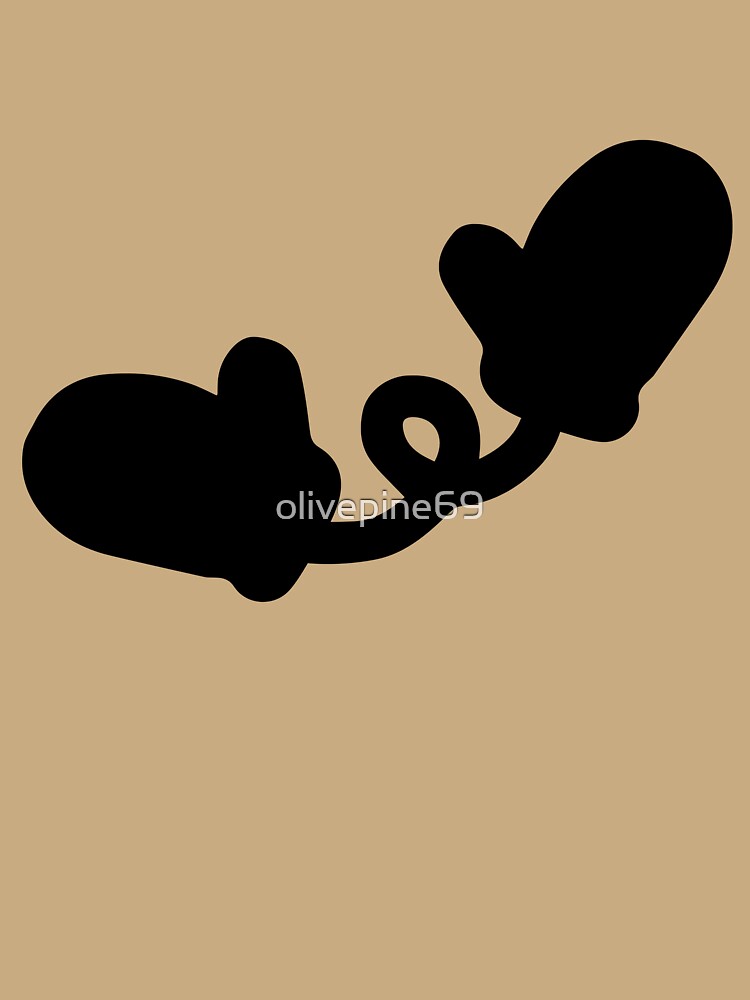 Pair of Christmas gloves silhouette. Merry Christmas and New Year concept. by olivepine69