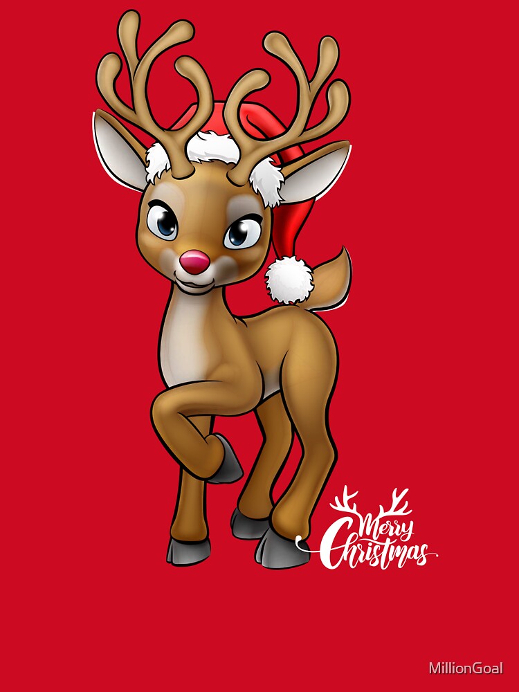 Adorable Reindeer Cute Merry Christmas by MillionGoal