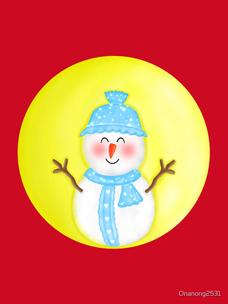 Snowman and full moon by Onanong2531