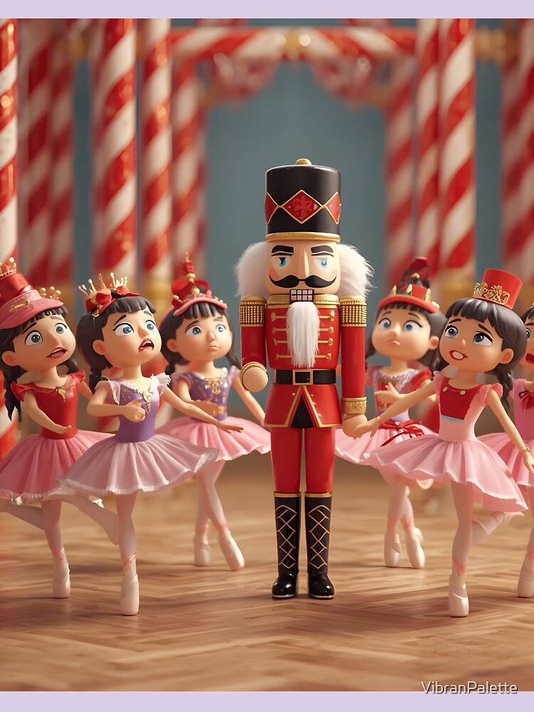 Nutcracker Toy Soldier and Ballerinas Doll Figures Christmas Scene by VibranPalette