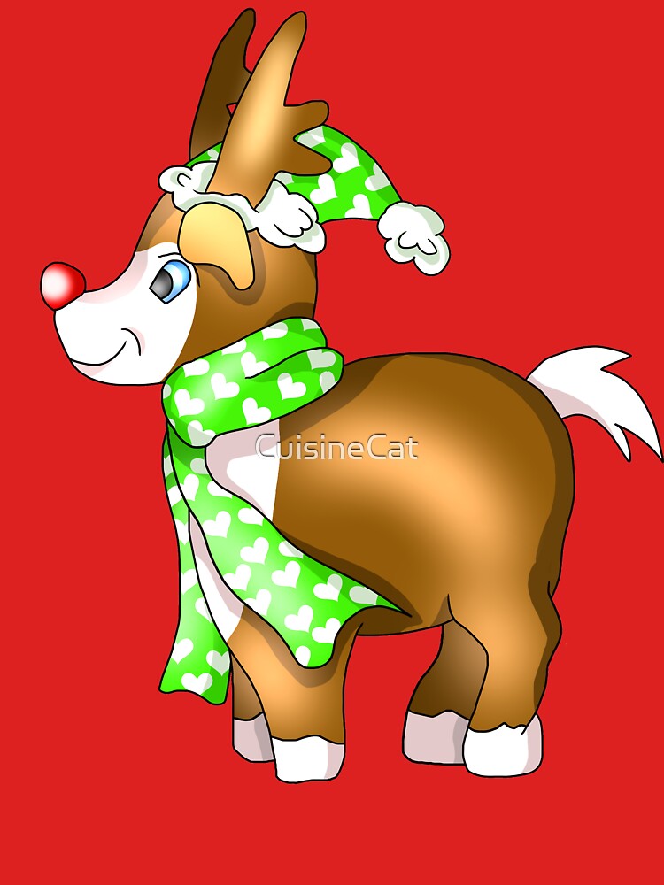 cartoon cute rudolf the red nose reindeer by CuisineCat