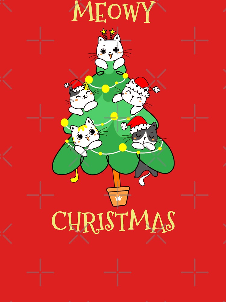 Meowy Christmas - Funny Cute Cat Christmas Gift by mayamay0