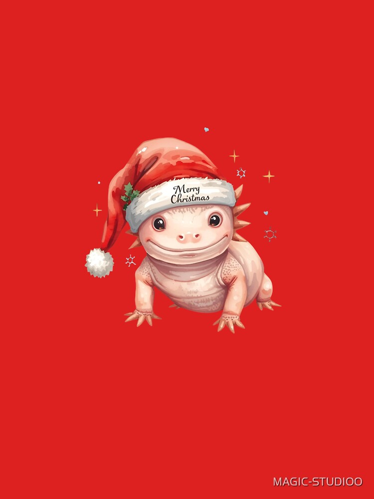 Cute Axolotl Christmas Santa Hat - Merry Christmas Water Lizard by MAGIC-STUDIOO