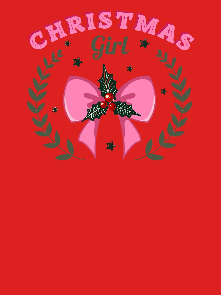 Merry Cgristmas Girl pink bow logo by IllustBerry