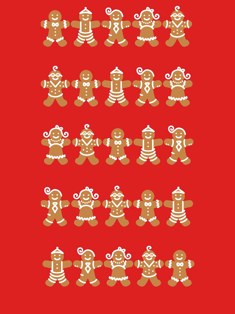 Gingerbread Cookie Garland (Red Variant) by SketchbookJess