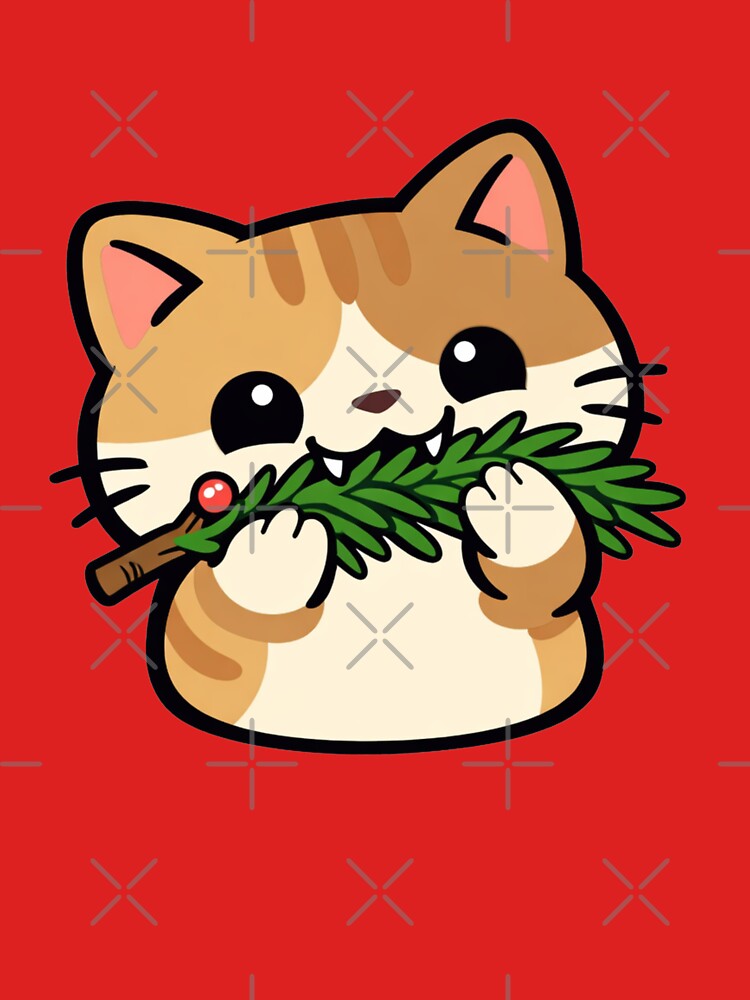 Funny Christmas Cat Chewing the Tree | Cute Mischievous Holiday Cat by Shtex