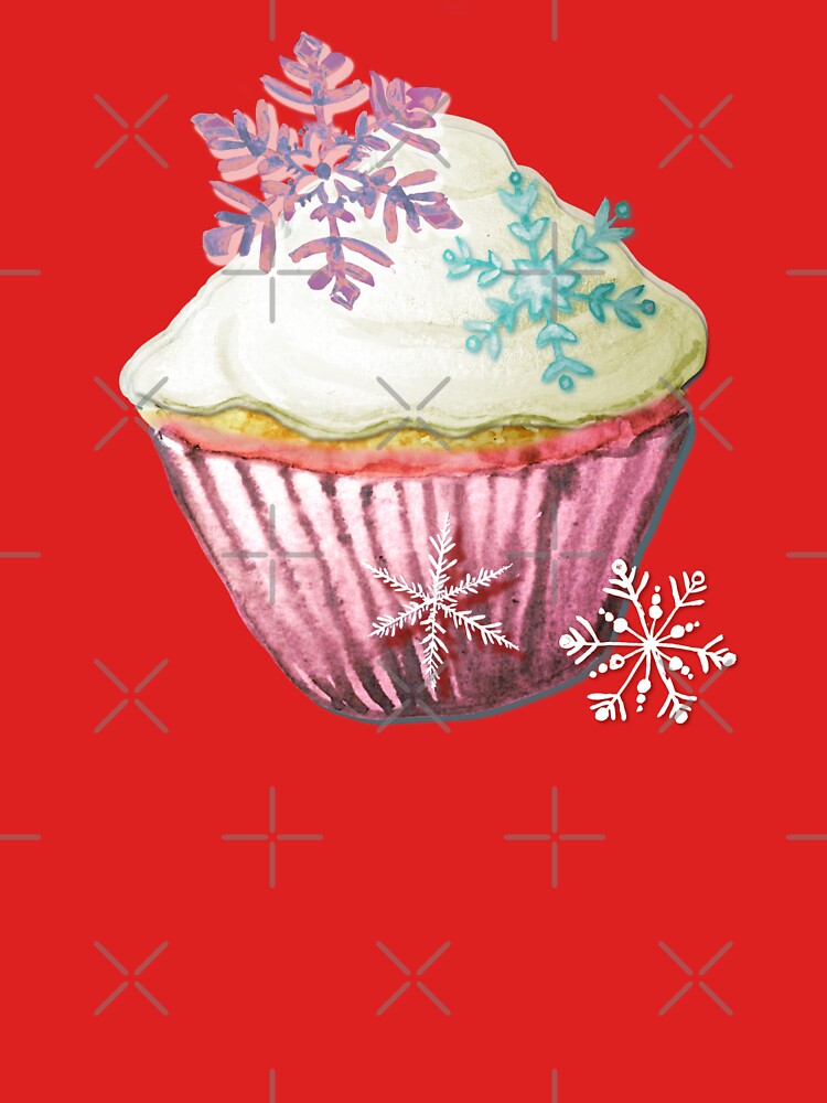 Snowflake Cupcakes in pastel colours painted in watercolor by MagentaRose