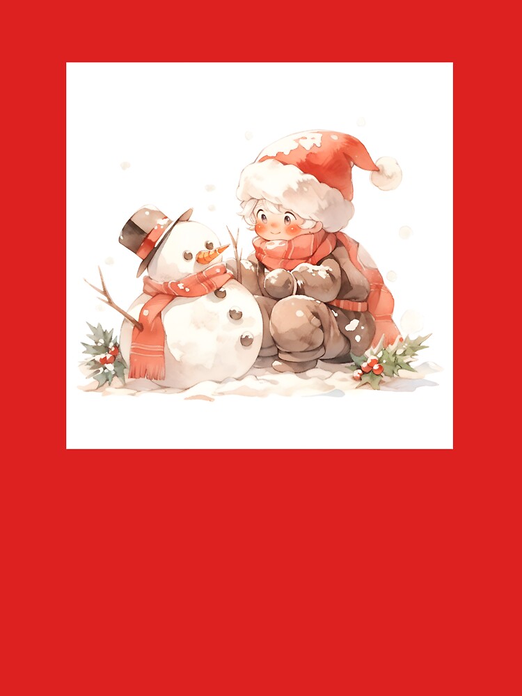 Little Snowman and Little Girl by sstudioarts