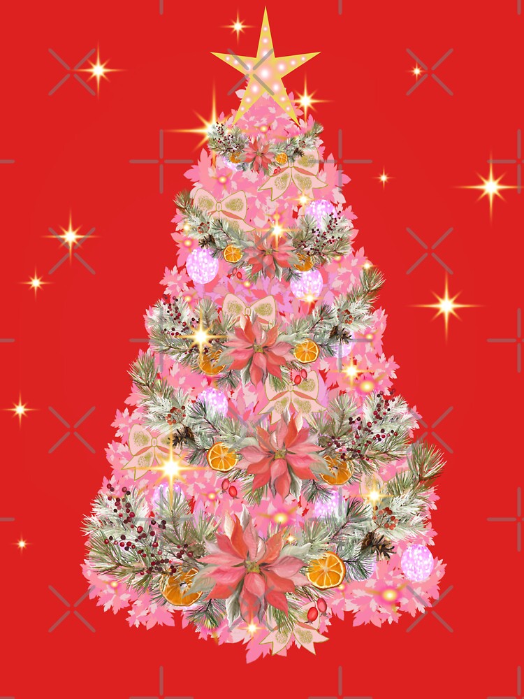 Pink Vintage Christmas Tree by LionessLove