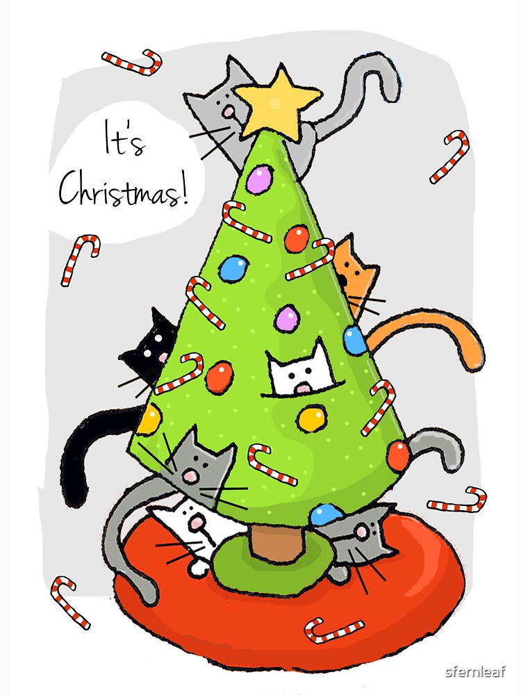 It's Christmas! Cats in a Holiday Tree by sfernleaf