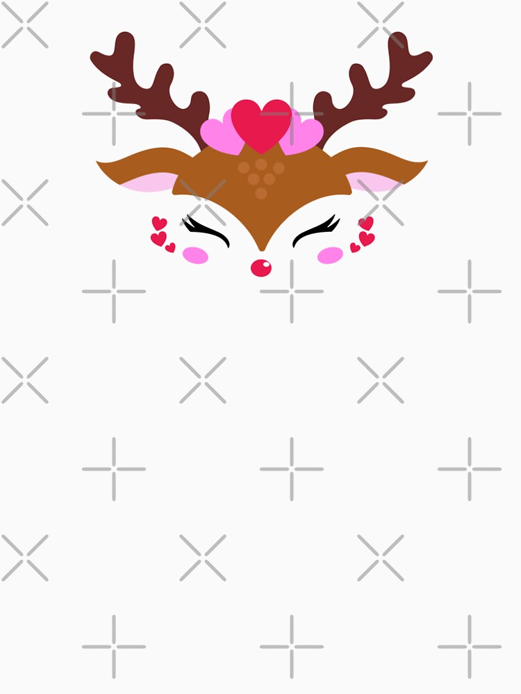 Cute reindeer girl, Reindeer girl t shirt, Reindeer face by magz
