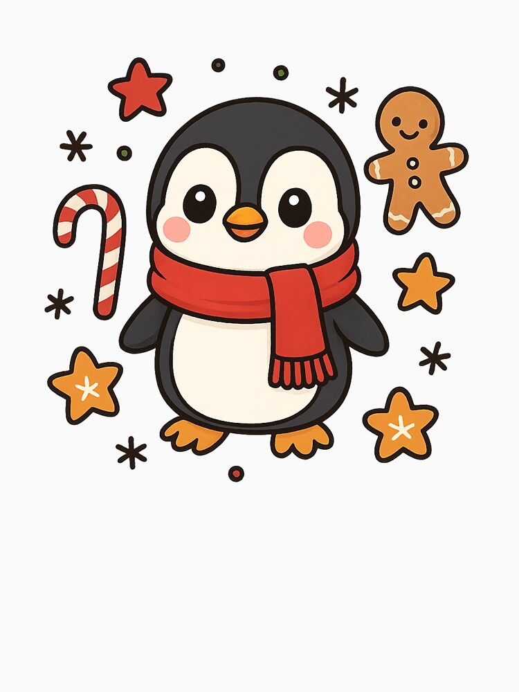 Cute Christmas Penguin Kawaii – Adorable Winter Design by PixelCraftStudio