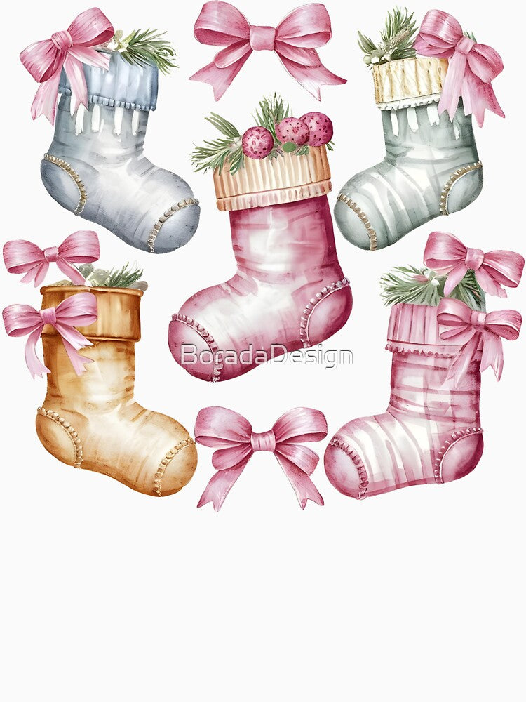 Coquette Christmas Stocking - Festive Christmas Design by RINRADA KHANMOREE