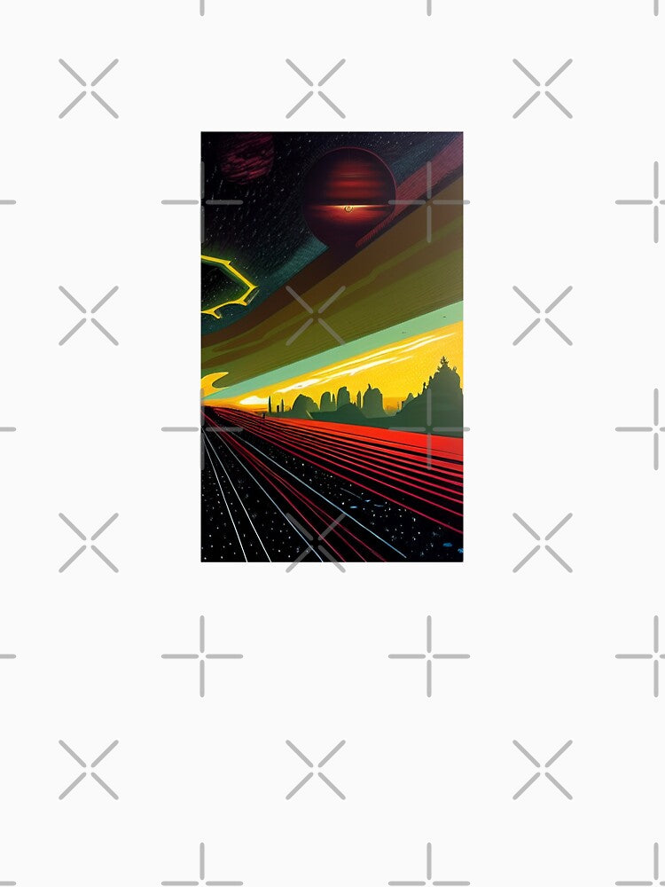 Vintage road to future retro landscape poster by GroovyDino