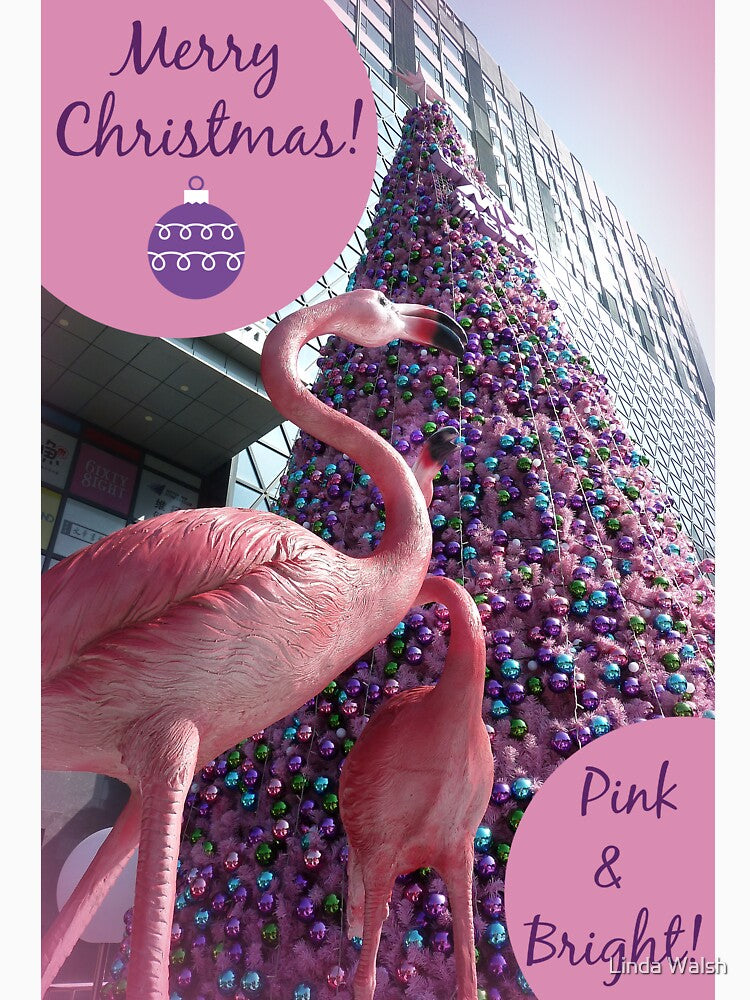 Pink Flamingo Christmas by Linda Walsh