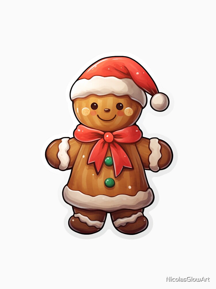 Gingerbread Christmas | Sticker, T-Shirt by NicolasGlowArt