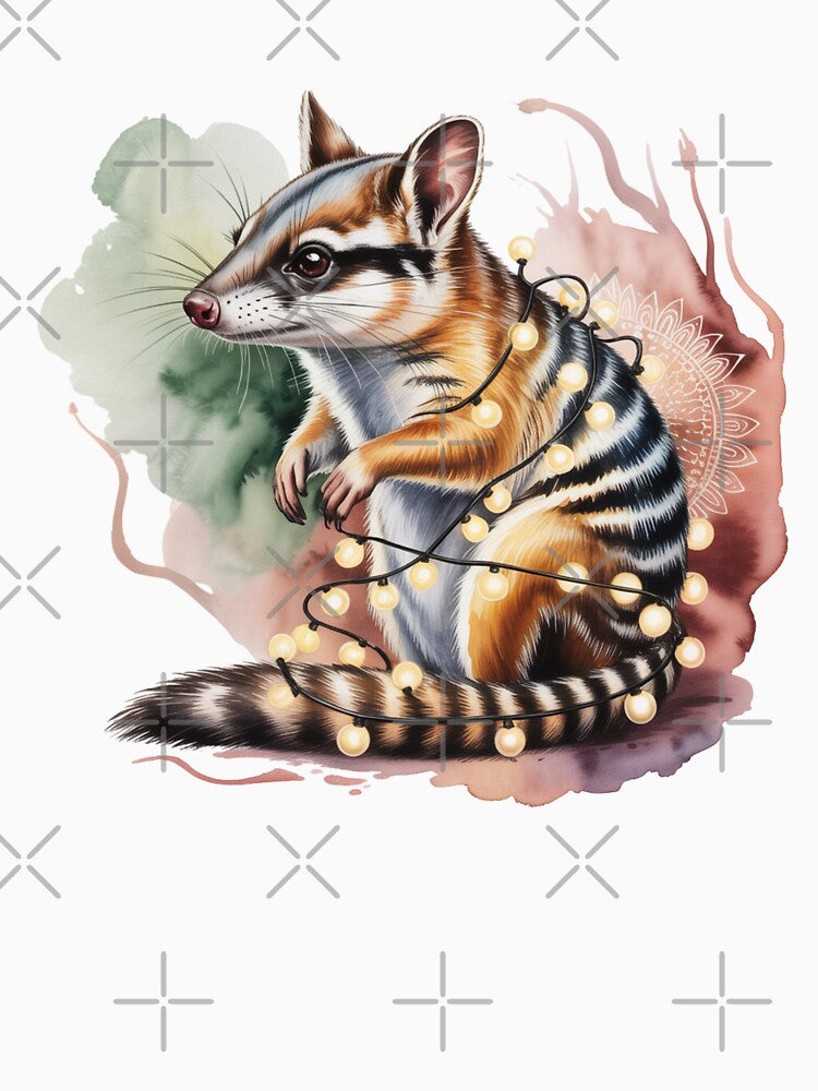 Numbat Wrapped in Christmas Lights | Australian Native Animal by Wennebabs