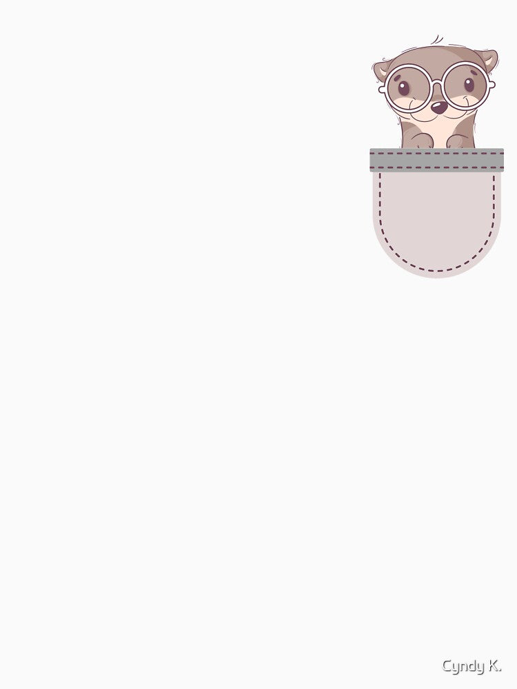 Cute Geeky Otter in a Pocket by Cyndy K.