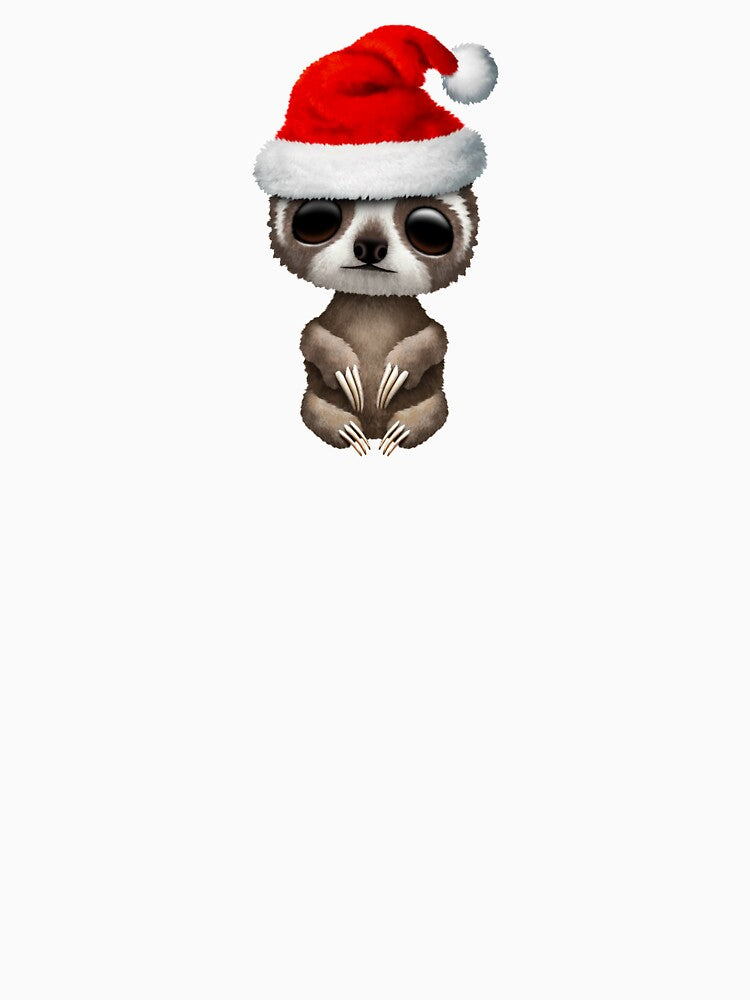 Christmas Sloth Wearing a Santa Hat by JeffBartels