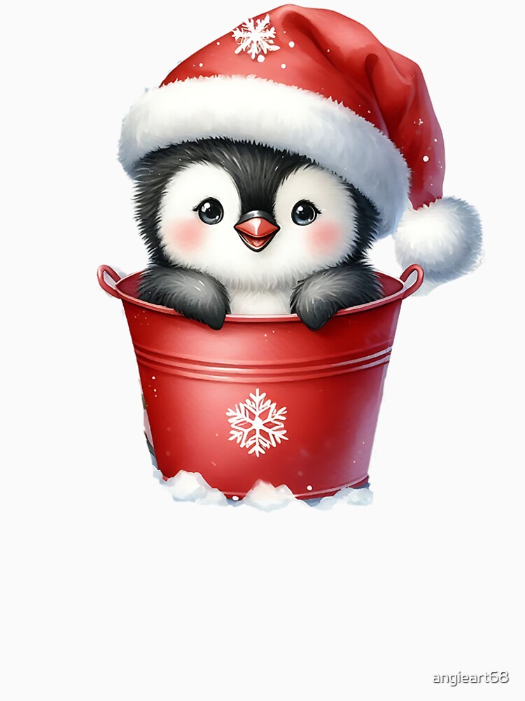 baby penguin Santa by angieart68