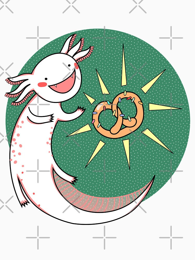 Axolotl with a precious pretzel by balanyonok