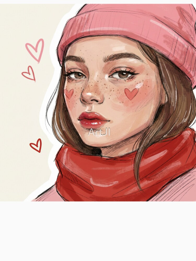 Cozy Winter Fashion Girl Illustration by ArtJI