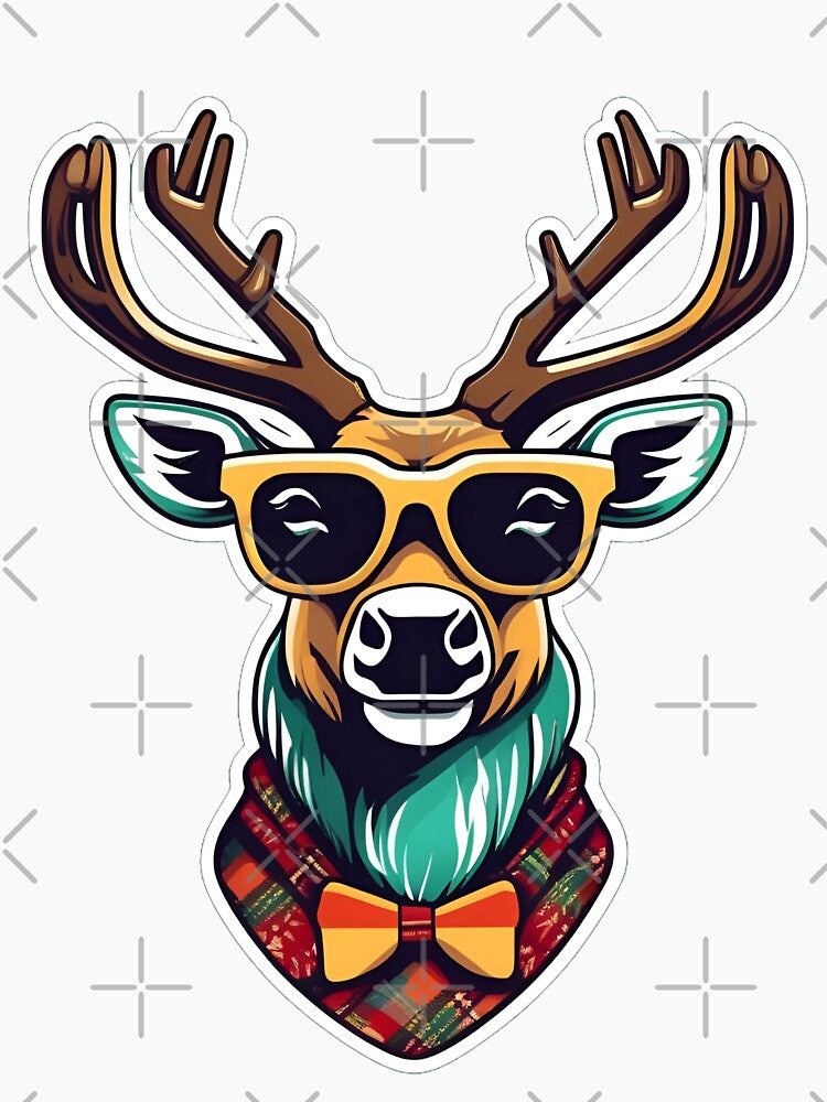 Cool Reindeer with Sunglasses Christmas Holiday Design by simaso