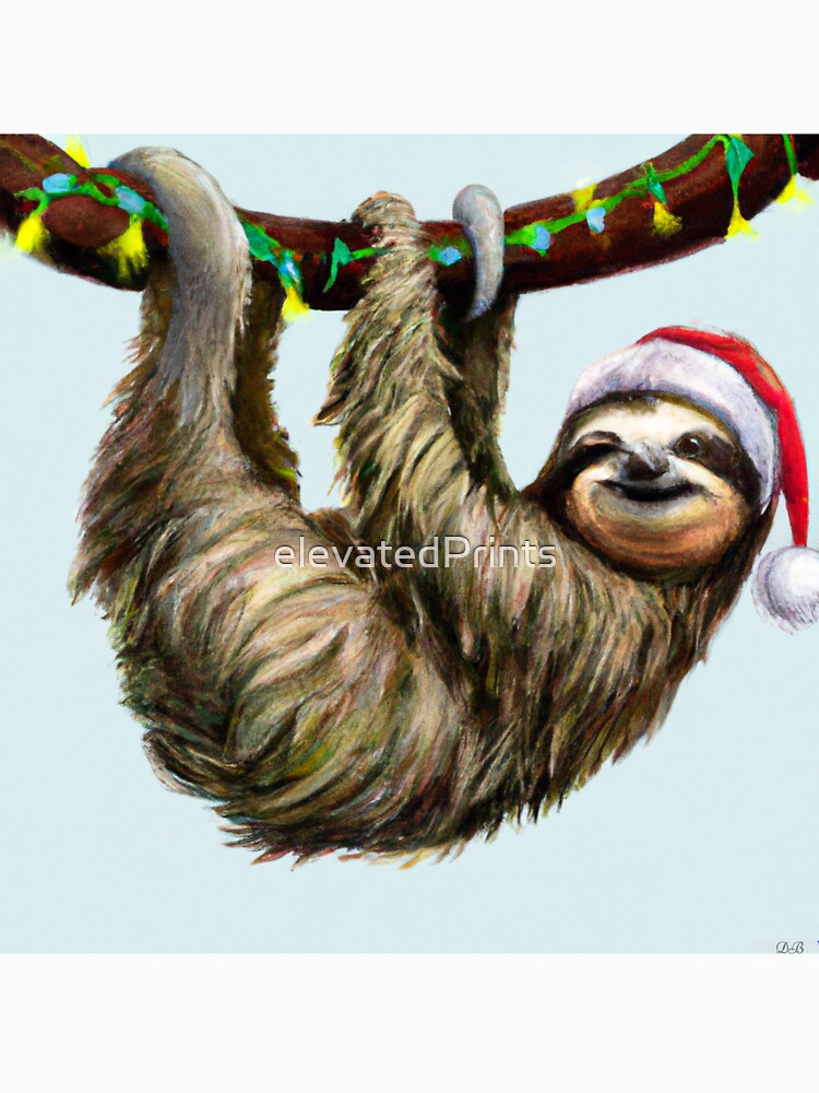 christmas sloth by elevatedPrints