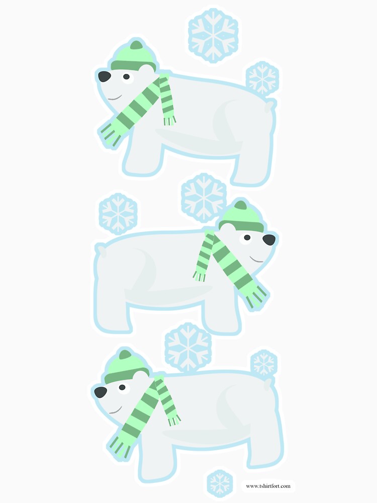Polar Bears Scarfs Trio Cute Cartoon by mytshirtfort