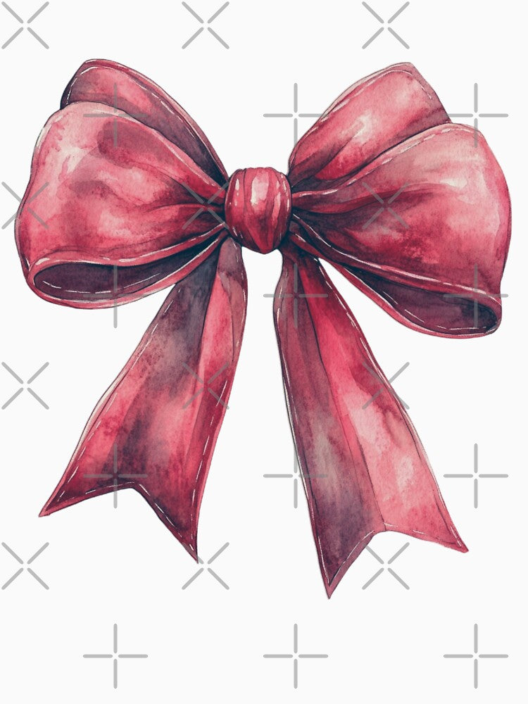 Watercolor Red Bow - Festive Holiday Decoration by sirenandscript