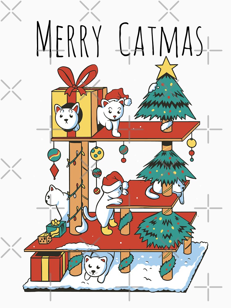 Merry Catmas Cute Cat Tree Christmas by BeansHotTees