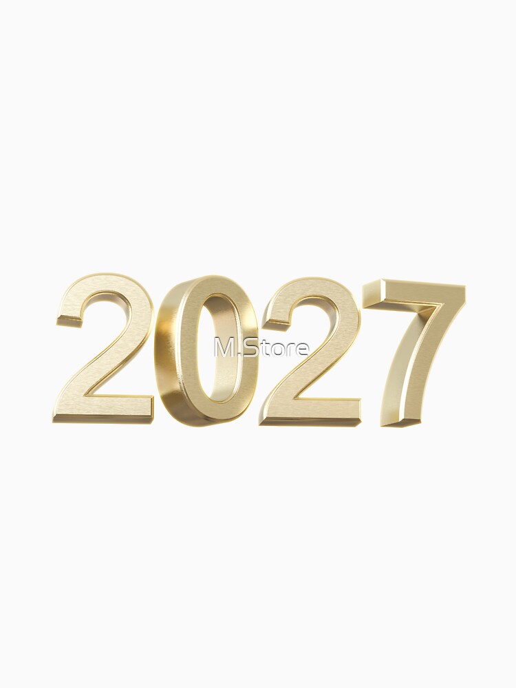 Elegant Matte Gold 3D 2027 New Year Celebration by M.Store